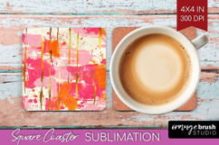 Brush Stroke Square Coaster - Abstract Coaster PNG Product Image 1