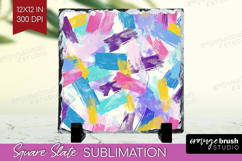 Brush Stroke Slate PNG - Abstract Square Slate Sublimation Product Image 1