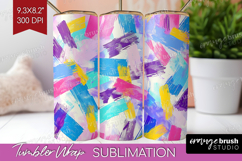 Brush Stroke Tumbler Wrap - Abstract Tumbler PNG Sublimation Product Image 1