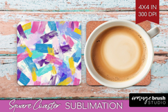 Brush Stroke Square Coaster - Abstract Coaster PNG Product Image 1