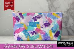 Brush Stroke Cosmetic Bag - Abstract Makeup Bag PNG Product Image 1