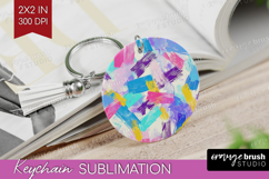Brush Stroke Keychain PNG - Abstract Keychain Sublimation Product Image 1