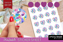 Brush Stroke Round Sticker - Abstract Printable Sticker Product Image 1