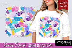 Brush Stroke Square Tshirt Background - Abstract PNG Product Image 1