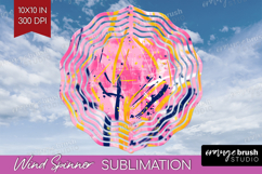 Brush Stroke Wind Spinner Sublimation PNG - Abstract Round Product Image 1