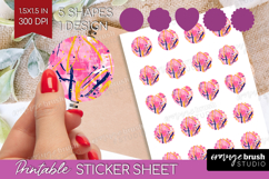 Brush Stroke Round Sticker - Abstract Printable Sticker Product Image 1