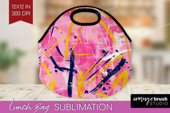 Brush Stroke Lunch Bag - Abstract Lunch Bug PNG Sublimation Product Image 1