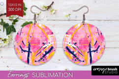 Brush Stroke Round Earrings - Abstract PNG Sublimation Product Image 1