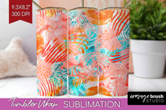 Brush Stroke Tumbler Wrap - Abstract Tumbler PNG Sublimation Product Image 1