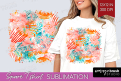 Brush Stroke Square Tshirt Background - Abstract PNG Product Image 1