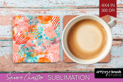 Brush Stroke Square Coaster - Abstract Coaster PNG Product Image 1