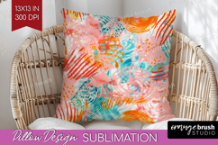 Brush Stroke Pillow Sublimation - Abstract Pillow Cover PNG Product Image 1