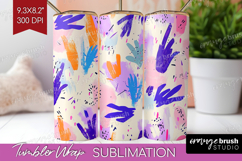 Brush Stroke Tumbler Wrap - Abstract Tumbler PNG Sublimation Product Image 1