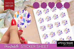 Brush Stroke Round Sticker - Abstract Printable Sticker Product Image 1