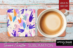 Brush Stroke Square Coaster - Abstract Coaster PNG Product Image 1