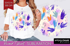 Brush Stroke Round Tshirt Background - Abstract PNG Product Image 1