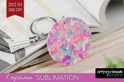 Brush Stroke Keychain PNG - Abstract Keychain Sublimation Product Image 1