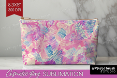 Brush Stroke Cosmetic Bag - Abstract Makeup Bag PNG Product Image 1
