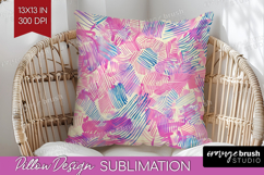 Brush Stroke Pillow Sublimation - Abstract Pillow Cover PNG Product Image 1
