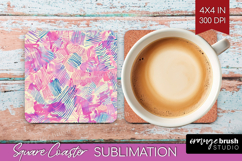 Brush Stroke Square Coaster - Abstract Coaster PNG Product Image 1