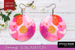 Brush Stroke Round Earrings - Abstract PNG Sublimation Product Image 1