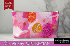 Brush Stroke Cosmetic Bag - Abstract Makeup Bag PNG Product Image 1