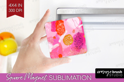 Brush Stroke Magnet Sublimation - Abstract Square Magnet PNG Product Image 1