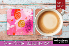 Brush Stroke Square Coaster - Abstract Coaster PNG Product Image 1