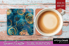 Brush Stroke Square Coaster - Abstract Coaster PNG Product Image 1