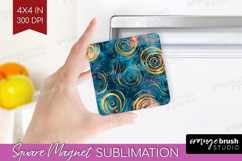 Brush Stroke Magnet Sublimation - Abstract Square Magnet PNG Product Image 1