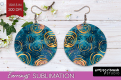 Brush Stroke Round Earrings - Abstract PNG Sublimation Product Image 1