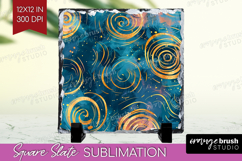 Brush Stroke Slate PNG - Abstract Square Slate Sublimation Product Image 1