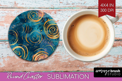 Brush Stroke Round Coaster - Abstract Coaster PNG Product Image 1