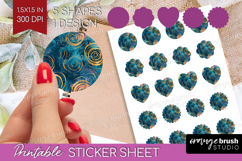 Brush Stroke Round Sticker - Abstract Printable Sticker Product Image 1