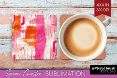Brush Stroke Square Coaster - Abstract Coaster PNG Product Image 1