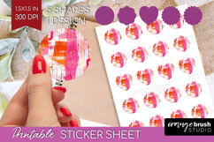Brush Stroke Round Sticker - Abstract Printable Sticker Product Image 1