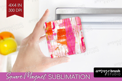 Brush Stroke Magnet Sublimation - Abstract Square Magnet PNG Product Image 1