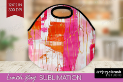 Brush Stroke Lunch Bag - Abstract Lunch Bug PNG Sublimation Product Image 1