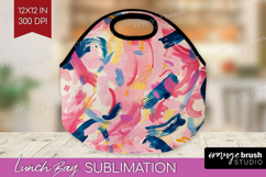 Brush Stroke Lunch Bag - Abstract Lunch Bug PNG Sublimation Product Image 1