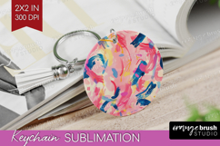 Brush Stroke Keychain PNG - Abstract Keychain Sublimation Product Image 1