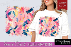 Brush Stroke Square Tshirt Background - Abstract PNG Product Image 1