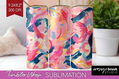 Brush Stroke Tumbler Wrap - Abstract Tumbler PNG Sublimation Product Image 1