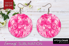 Brush Stroke Round Earrings - Abstract PNG Sublimation Product Image 1