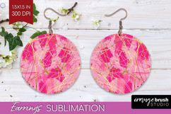 Brush Stroke Round Earrings - Abstract PNG Sublimation Product Image 1