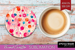 Brush Stroke Round Coaster - Abstract Coaster PNG Product Image 1