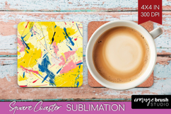 Brush Stroke Square Coaster - Abstract Coaster PNG Product Image 1