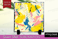 Brush Stroke Slate PNG - Abstract Square Slate Sublimation Product Image 1