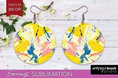 Brush Stroke Round Earrings - Abstract PNG Sublimation Product Image 1