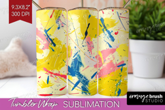 Brush Stroke Tumbler Wrap - Abstract Tumbler PNG Sublimation Product Image 1