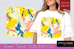 Brush Stroke Square Tshirt Background - Abstract PNG Product Image 1